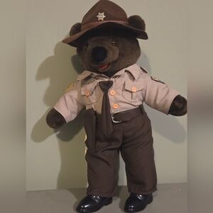 Vintage J.J. Wind Inc. stuffed animal "Patriot Bear" Sheriff